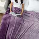 PAVILIA Purple Ombre Fleece Throw Blanket for Couch, Soft Flannel Blanket for Sofa Bed Room, Plush Lightweight Light Lavender Lilac Gradient Blanket, Cozy Microfiber Decorative Gift Throw, 50x60