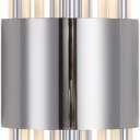 Chrome sconces Wall Set of 2, Silver Crystal Wall sconces Set of Two, Modern Wall Sconce Decoration (Set of Two) for Living Room, Bedroom, Bathroom, Vanity, Stairs, Hallway,with 4 E12 Light Sources
