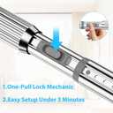 Silver Shower Curtain Rod 41-126In(4-10Ft),Curtain Rods No Drilling,Heavy Duty Large Outdoor Tension Curtain Rod for Windows or Patio,1.26In Diameter Shower Rod