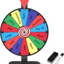 12 Inch Prize Wheel, 14 Slots Spinning Wheel for Prizes, Heavy Duty Base Spinner for Explosive Classroom, Birthday Moments, Parties