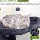 Globlazer Extra Large Platform Cat Tree, 65in Sturdy Cat Scratching Tree for Indoor Cats Large Adult, Big Cat Perch Tower with 3 Padded Perches, 6 Scratching Posts, Cat Condo, Hammock, S65, Dark Grey