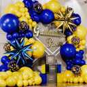 ALL-IN-1 Blue and Yellow Balloon Arch Kit with BONUS 2x Starburst Balloons - Yellow and Blue Balloons for Blue and Yellow Party Decorations, Graduation, Ucla Party, Club America Party Decorations