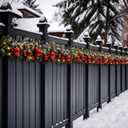Knitgrip 2 Pcs Solar Christmas Garland Outdoor Fence Decor with Light 18 ft, 3.94 Inch, 2.36 Inch, 1.57 Inch