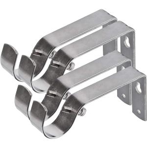 Fix Curtain Rod Bracket Set of 4 for 1 Or 1 1/8 Inch Rods - Satin Nickel