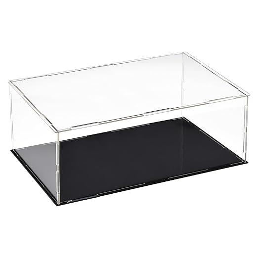 Acrylic Boxes for Display , Plexiglass Storage Box with Black Base, for Figurines, Collectibles, Car Models, Cosmetics Display or Storage (7.67 × 6.57 × 4.33 inches)