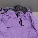 WICKHAM Girl's Waterproof Ski Jacket Winter Warm Fleece Lined Snow Windproof Jackets Removable Hood Ski Coat for Kids (10-12 Years, Purple)