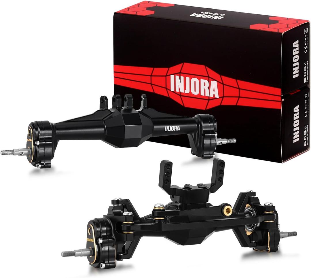 INJORA +5mm Diamond Portal Axles with Brass Steering Knuckles & Covers for 1/18 TRX4M Upgrade