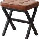 FILWH Foot Stool Small Ottoman Foot Rest Padded Foot Stool Desk for Under Office Desk Vanity Stool Bamboo Footstool Sofa Footrest Shoe Stool Small Foot Stools (Black Legs + Reddish Brown)