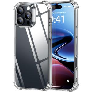 Case for iPhone 16 Pro Max : Clear Ultra-Slim Phone Case with Micron Anti-Slip Design, Highly Resilient TPU Bezel for Military-Grade Drop Protection, Not Yellowing, Clear