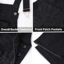 roswear Womens Denim Overalls Loose Fit Stretchy Baggy Overall Bib Wide Leg Casual Jean Jumpsuits (Black, M)