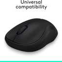 Logitech M185 Wireless Mouse, 2.4GHz with USB Mini Receiver, 12-Month Battery Life, 1000 DPI Optical Tracking, Ambidextrous, Compatible with PC, Mac, Laptop - Black