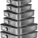 Zubebe Springform Cake Pan Square Non Stick Baking Pan 9.5, 10.2, 11 Inch, Set of 6 Leakproof Square Baking with Removable Bottom Cake Mold for Cheesecake Wedding, 3 Sizes