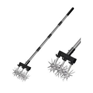 Walensee Rotary Cultivator Garden Tool, Adjustable Hand Tiller with Long Handle, Manual Soil Crusher for Breaking Up Clods, Seedbed Prep, Reseeding, Aerating Raised Beds, Garden, Yard & Lawn