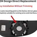 Driver Side Mirror Replacement for 2014 2015 2016 2017 2018 2019 2020 2021 Ram Promaster 1500 2500 3500 Mirrors - Convex Mirror Glass, Left Side Rear View Mirror with Heated