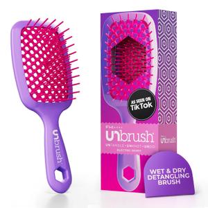 FHI Heat UNbrush Detangling Brush for Pain-Free Brushing on All Wet or Dry Hair Types Durable DuoFlex Anti-Static Bristles, Lightweight Handle, Vented Hair Brush