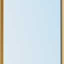 VocalStar Gold Bathroom Mirror, 18 x 26 Inch Square Corner Rectangle Brass Metal Framed Bathroom Vanity Mirrors for Wall Modern, 1/4-inch Shatterproof Glass | Ultra-Flush Hanging