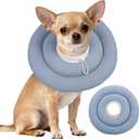 IDOMIK Dog Recovery Collar, Waterproof Soft Dog Cone After Surgery, Comfy Protective Elizabethan Collar Alternative for Dogs Cats, Adjustable Pet Neck Donut Cone Anti-Licking Biting Wounds,Blue,S (Blue)