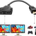 2 x BATU HDMI Splitter Adapter Cable - Hdmi Splitter 1 in 2 Out Male to Dual Female 1 to 2 Way for HD, LED, LCD, TV, Support Two The Same TVs at The Same Time Mirror Only