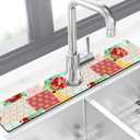 Kitchen Sink Splash Guard Faucet Mat Super Absorbent Fast Drying Mat Sink Gadgets Splash Guard Behind Faucet Drip Catcher for Kitchen (Boho Trellis, 23.5x5.5in)