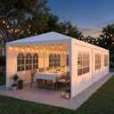 HOTEEL 10x30FT Party Tent with 8 Removable Sidewalls for Parties Carpas para Fiestas, Weddings, BBQ, Waterproof Outdoor Event Canopy, Patio Camping Gazebo, White