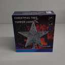 Christmas Tree Topper Lighted with 6 Pattern Projection Patterns, Christmas Star Tree Topper Built-in LED Rotating Lights, 3D Glitter Dynamic Projection for Christmas Tree Decor(Sliver) (Silver)