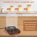 Sourdough Starter Warmer with Glass Dome, Precise 1F Thermostat Control (70-100F), Sourdough Warmer and Dome for Home Baking,24H Timer Auto Warming On/Off Sourdough Warming MatWood Grain