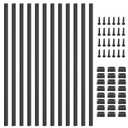 Sidasu 50 Pack 36 Inch Black Metal Deck Balusters, Hollow Rectangular Stair Spindles with End Caps & Screws, Side Mount Railing for Decks, Porches, Fences, Stairs