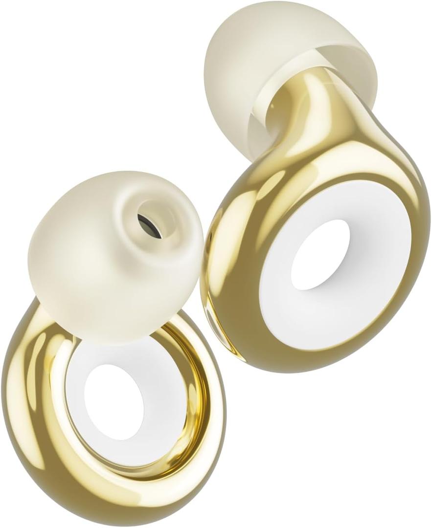 Loop Experience 2 Plus Ear Plugs  Stylish Certified Hearing Protection for Concerts & Festivals, Live Events, Sports, DJs & Nightlife  17dB Noise Reduction, (High-Fidelity) + Mute for extra coverage (Gold)