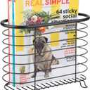 mDesign Newspaper and Magazine Rack for Bathroom, Office, Entryway - Matte Black