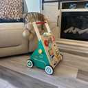 Asweets Wooden Baby Walker Push and Pull Learning Activity Walker Kids Activity Toy Multiple Activities Center Develops Motor Skills & Stimulates Creativity(Color)