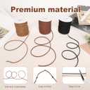 3 Rolls Flat Leather String Cord Faux Leather Suede Ribbon for Jewelry Making DIY Crafts Thin Leather String Cord for Bracelets Necklaces Shoe Accessories (Black, Light Brown. Coffee)