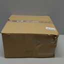 Houmury Set of 2 Hurricane Candle Holders Lantern 12” & 10”with Wood Base Metal Handle Glass Cylinder Modern Farmhouse Decor for Home Decoration, Table Centerpieces (Warm Amber Brown)