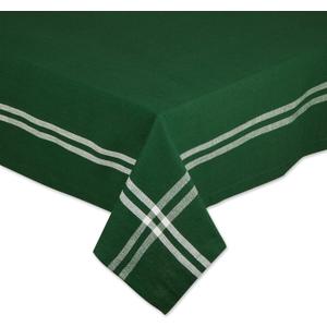 Pre de Provence French Stripe Dining Table Collection Farmhouse Style Tablecloth, 60x104 Inches, Balsam Green
