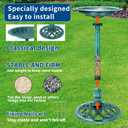 Bird Bath for Outside, Large 28 inch Tall Birdbaths for Outdoors with Solar Water Fountain, Plastic Retro Green Bird Baths Bowl for Outdoor Garden Lawn Yard Patio Hotel Landscape Decor - Wide 20"
