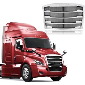 Front Hood Radiator Grille With Bug Screen Compatible With 2018+ Freightliner CASCADIA Bug Screen Front Grill ABS Plastic (Chrome