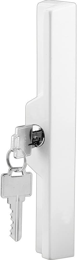 Prime-Line C 1120 Sliding Door Outside Pull, with Key, White Diecast (Single Pack)