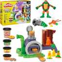 Play-Doh Teenage Mutant Ninja Turtles Slice & Blast Pizza Playset, Bendy 4 Inch Mikey Action Figure, Kids Arts & Crafts, TMNT Toys for Boys & Girls 4+
