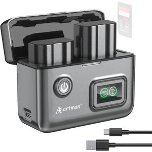 Artman EN-EL15 EN-EL15C Battery 2550mAh (2-Pack) and 2-Slot Charger with LCD Display for Nikon D7500 D7200 D7100 D7000 D850 D800 D800E D810 D810A D780 D750 D600 Z8 Z7 Z7II Z6 Z6II Z6III Z5 ZF Cameras