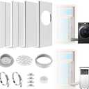 HOXHA Window Duct Kit Dryer Window Vent Kit AC Window kit, Fit with 4 Dryer Ducting & 5.9 AC Hose, Vent Kit Fit for Dryer, Portable AC, Inline Duct Fans, Grow Tents