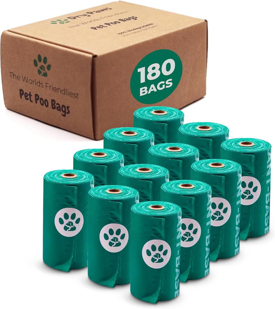 Dog Poop Bags Rolls - Triple-Layer, Extra-Thick & LeakProof Pet Waste Bags - Durable Poop Bags for Dogs with Easy-Tear Design - Mess-Free Cleanup - 180 Counts, Green Dog Poop Bags Rolls - Triple-Layer, Extra-Thick & LeakProof Pet Waste Bags - Durable Poop Bags for Dogs with Easy-Tear Design - Mess-Free Cleanup - 180 Counts, Green