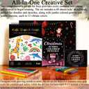 Fuxi Easter Basket Stuffers, Art Supplies for 9-12 | Art Set with 60-Sheet (73lb/120gsm) Sketch Book, Jumbo Colored Pencils & Crayons. (10" x 8" (Pack of 1), Satind Black)