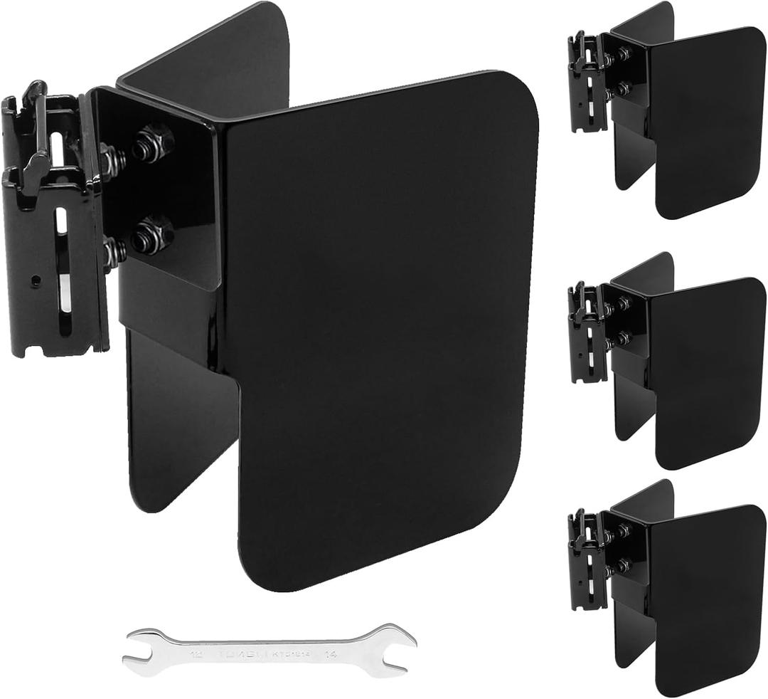 4Pack E-Track Wheel Chock for Motorcycle, E Track Dirt Bike Wheel Chocks, E-Track Accessories Hardware, Supports Tires up to 6 Wide Black