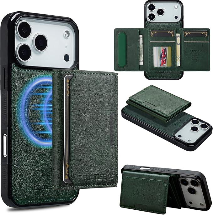REEGINCH Wallet Detachable Case for iPhone 17 Pro Max 6.9", Fit for MagSafe, 2 in 1 RFID Blocking Magnetic PU Leather Case with Card Holder Kickstand Shockproof Flip Cover for 17 ProMax - Blue