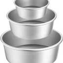 Lawei Round Cake Pan Set of 3 (4/6/8 Inch), Aluminum Baking Pans with Removable Bottom for Even Heating, Nonstick Tier Cake Tins for Cakes, Weddings, Birthdays, Holidays and Home Bakers
