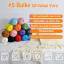 3 x 50% Wool Yarn for Crocheting and Knitting,131yds/120m Crochet Yarn for Beginners, Suitable for Sweater,Scarf,Hat(Apple Green)