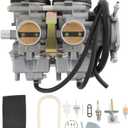 Carburetor with Fuel Valve Petcock Switch Air Filter Foam Replacement For Yamaha Raptor 660 660R YFM660 YFM 660R ATV Quad Carb 2001-2005 Carb Replaces 5LP-14900-00-00 5LP-14900-20-00 5LP-14900-30-00