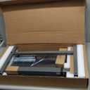 Vaunn Medical Pneumatic Adjustable Overbed Bedside Table with Wheels (Hospital and Home Use) (Black)