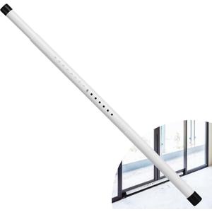1.25 inch Diameter Sliding Door Security Bar, 17.1-40 Inch Adjustable Sliding Glass Patio Door Security Bar, White Sliding Door Lock Bar with Rubber Tips, Window Security Bar for Home