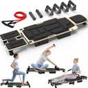 Pilates Board Reformer for Home Workout, 5-in-1 Pilates Equipment with Dual & Split Foot Pads, Smooth Sliding Rail System, Adjustable Headrest for Heights 3'7"–6'3", Core & Full-Body Training