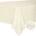 BYDOLL Table Cloth Beige 60x120 Inch Tablecloth for 6 Foot Rectangle Tables Outdoor Washable Wrinkle Free and Spillproof Polyester Tablecloth for Festival Camping Picnic Party Cover